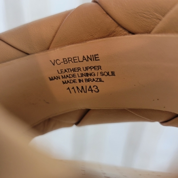 Vince Camuto Brelanie Braided Strap Sandals Leather Tan Nude Size 11M - Picture 7 of 9